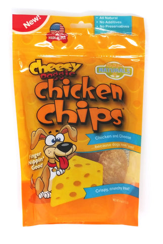 CHEESY Dog Chicken Chips 4 oz Bag - made with Natural Cheese Flavor