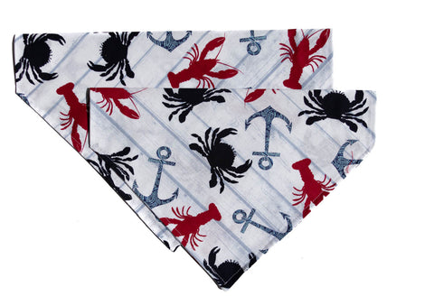Crab & Lobster Feast! Dog Bandana - Over the Collar Style in 3 Sizes | Free Ship - Hunter K9 Gear