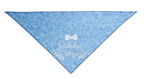 Birthday Boy!  White Stars on Blue Dog Bandana- One Size | Free Ship - Hunter K9 Gear