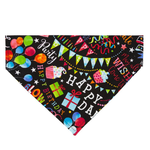 Birthday Party Dog Bandana - Over the Collar Style in 5 Sizes | Free Ship - Hunter K9 Gear